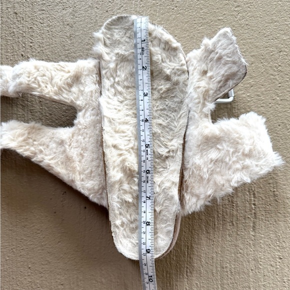 J/Slides Faux Fur Shearling Lined Suede Pink Open Toe Slides Sandals Sz 7.5 - Picture 11 of 12